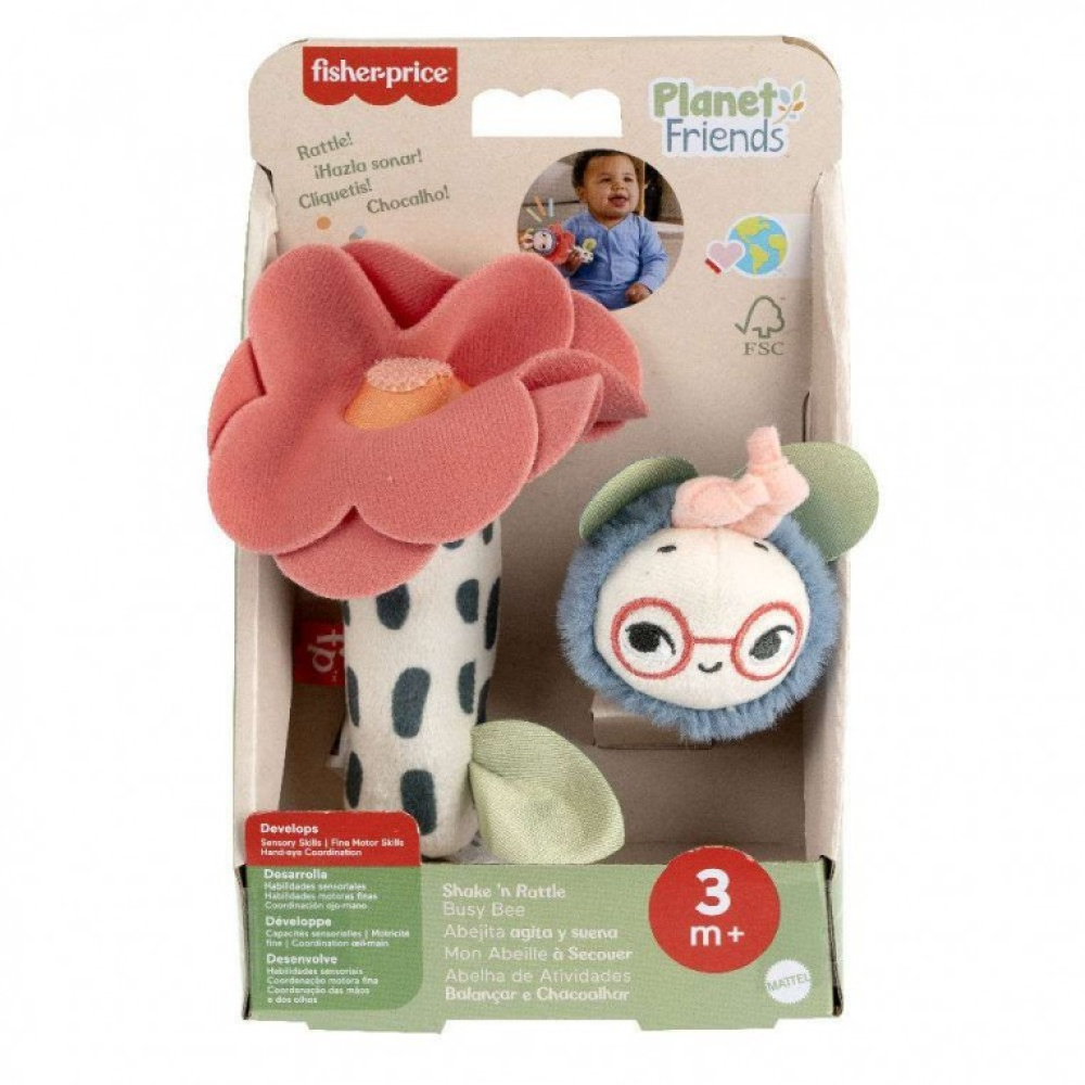 Fisher-Price Planet Friends Κουδουνίστρα Λουλουδάκι Μελισσούλα  Fisher-Price Planet Friends Κουδουνίστρα Λουλουδάκι Μελισσούλα
