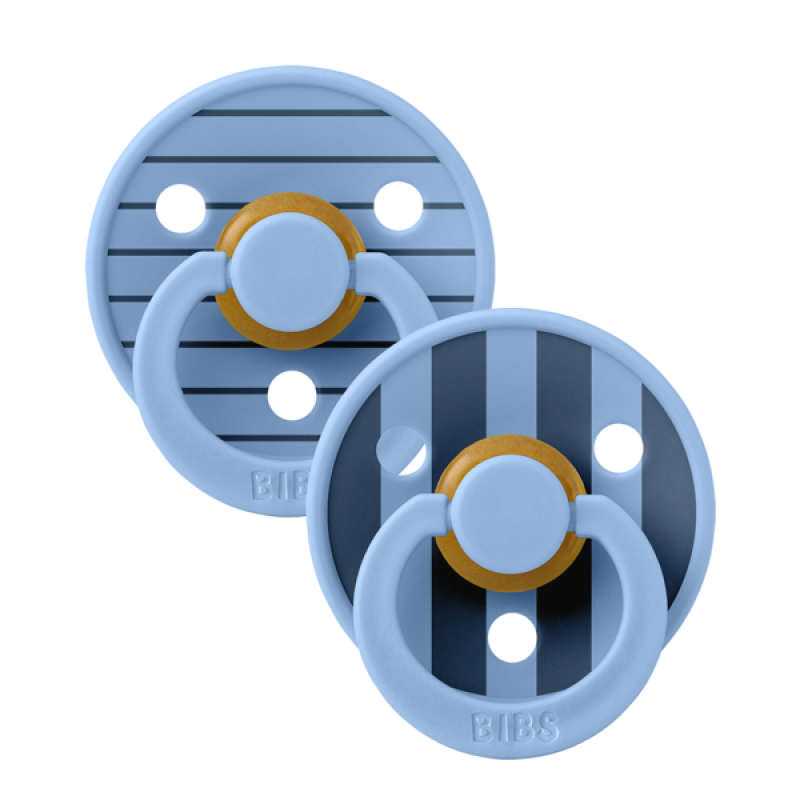 Bibs Colour Πιπίλες Από Φυσικό Καουτσούκ Sky Blue No 2 6+ Μηνών