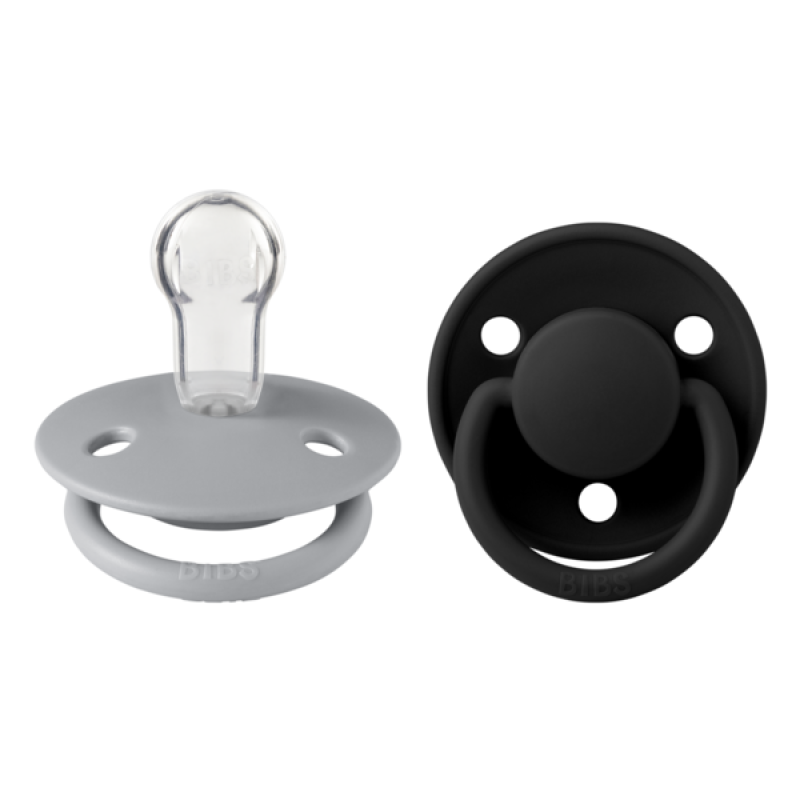   Bibs Σετ Πιπίλες 2τμχ  – De Lux –Cloud/Black– Στρογγυλή/Σιλικόνη One Size                