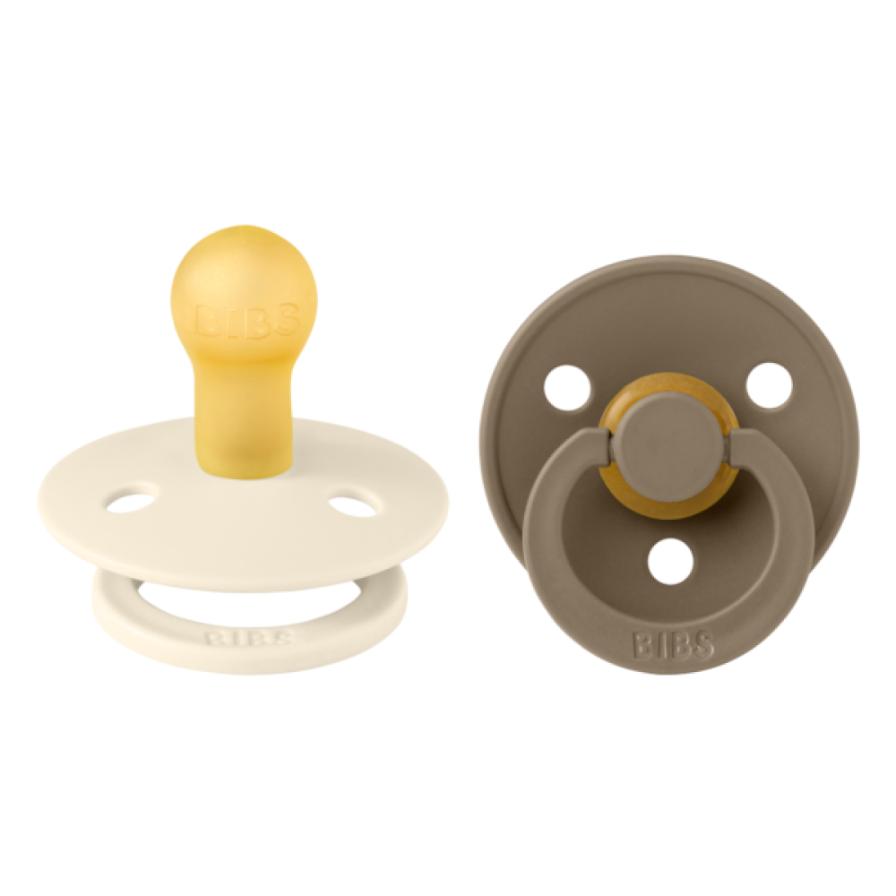 Bibs Σετ Πιπίλες Colour 2τμχ -Ivory/Dark Oak – Στρογγυλή No1 Bibs Σετ Πιπίλες Colour 2τμχ -Ivory/Dark Oak – Στρογγυλή No1