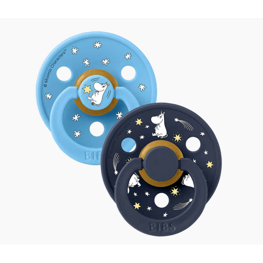 BIBS  Moomin Colour Πιπίλες 2 Τεμάχια Good Night - Breeze Mix  No 2 6 + Μηνών 