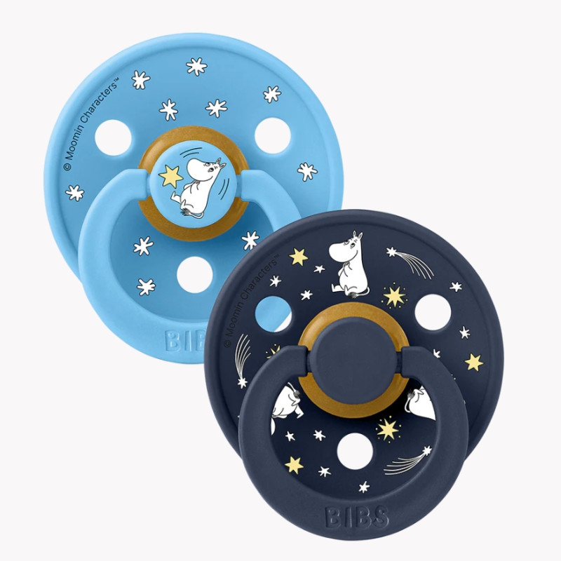 BIBS  Moomin Colour Πιπίλες 2 Τεμάχια Good Night - Breeze Mix  No 2 6 + Μηνών 
