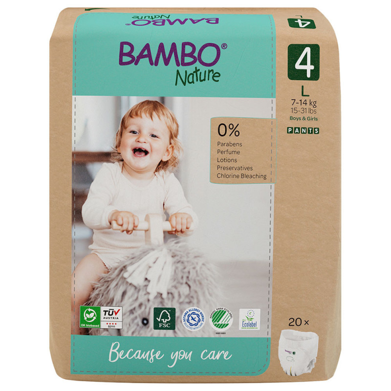Bambo Nature Eco Friendly Πάνες Βρακάκι No4 Για 7-14Kg 20Τμχ