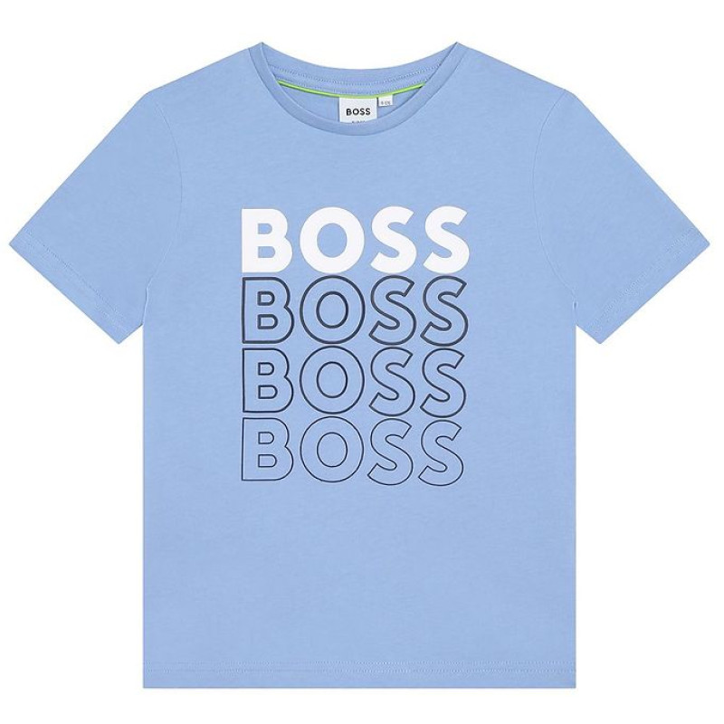 Boss Παιδικό Μπλουζάκι Για Αγόρι Μπλε 