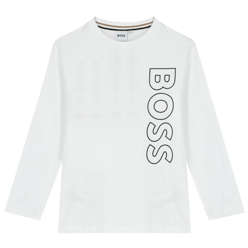 Boss Παιδική Μπλούζα Μακρυμάνικη Λευκή Boss Παιδική Μπλούζα Μακρυμάνικη Λευκή