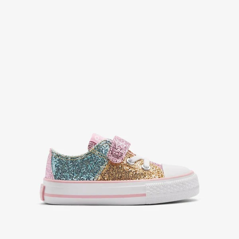 Patchwork Glitter Straps Low  παιδικά Sneakers Patchwork Glitter Straps Low  παιδικά Sneakers
