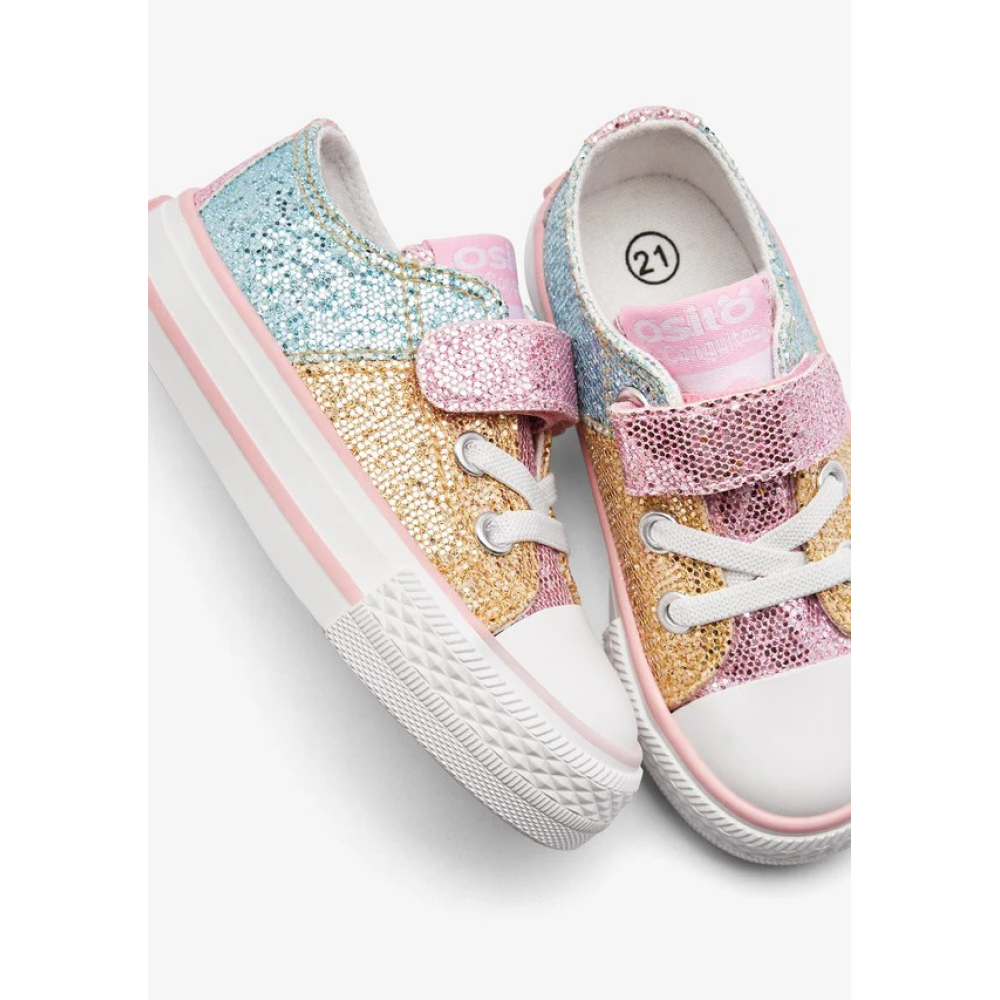 Patchwork Glitter Straps Low  παιδικά Sneakers Patchwork Glitter Straps Low  παιδικά Sneakers