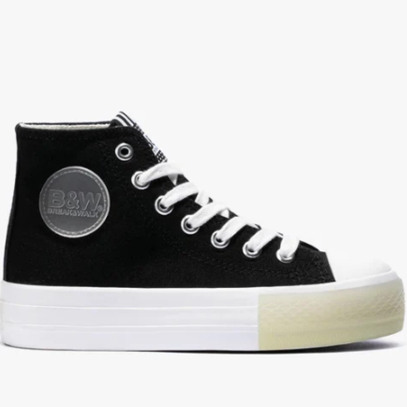 Conguitos Unisex Sneakers Hi-Top Μαύρο B&W Conguitos Unisex Sneakers Hi-Top Μαύρο B&W