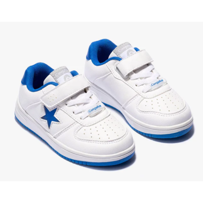 Conguitos Unisex Sneakers Με Φωτάκι Αστέρι Λευκό-Μπλε Micronapa
