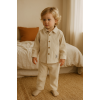 Παιδικό Κοτλέ Σετ Πουκάμισο Με Παντελόνι – Εκρού