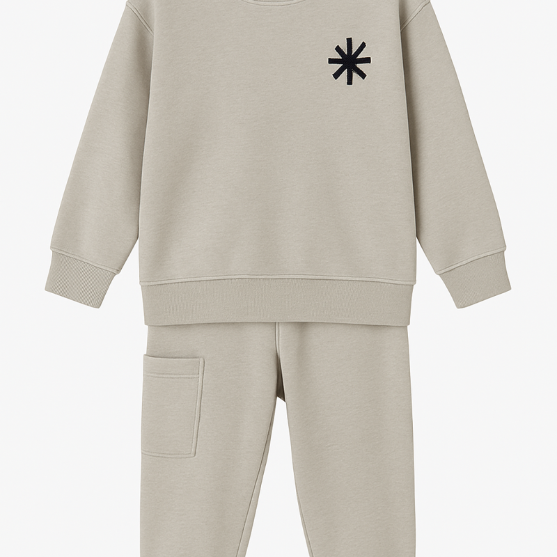 Gang Παιδικές Φόρμες Σετ Μπλούζα & Παντελόνι Γκρι - Μπεζ