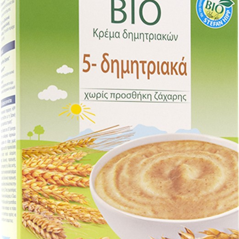 Hipp Bio Κρέμα 5-Δημητριακών 6m+ Χωρίς  Προσθήκη Ζάχαρης  200gr