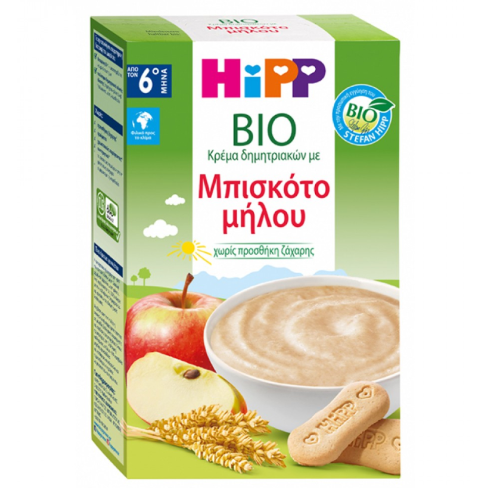 HIPP Βρεφική Κρέμα Μπισκότο Μήλο 6m+ 250gr HIPP Βρεφική Κρέμα Μπισκότο Μήλο 6m+ 250gr
