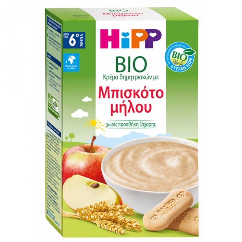 HIPP Βρεφική Κρέμα Μπισκότο Μήλο 6m+ 250gr HIPP Βρεφική Κρέμα Μπισκότο Μήλο 6m+ 250gr