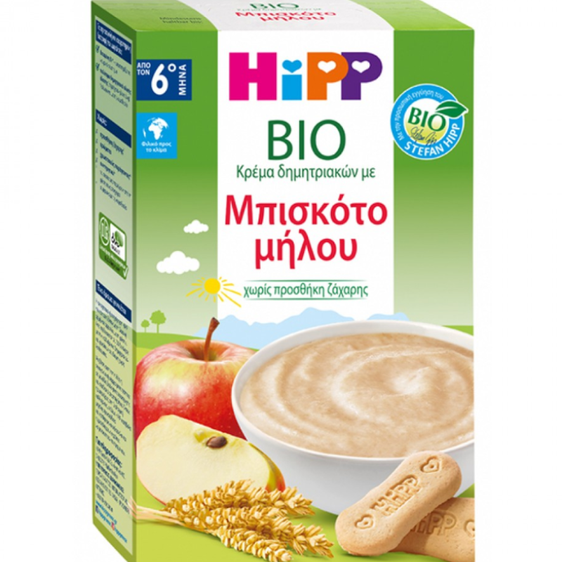HIPP Βρεφική Κρέμα Μπισκότο Μήλο 6m+ 250gr HIPP Βρεφική Κρέμα Μπισκότο Μήλο 6m+ 250gr