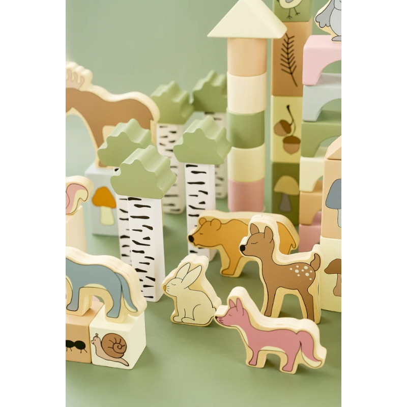 Jabadabado Ξύλινα Τουβλάκια Κατασκευών Και Ζωάκια Forest