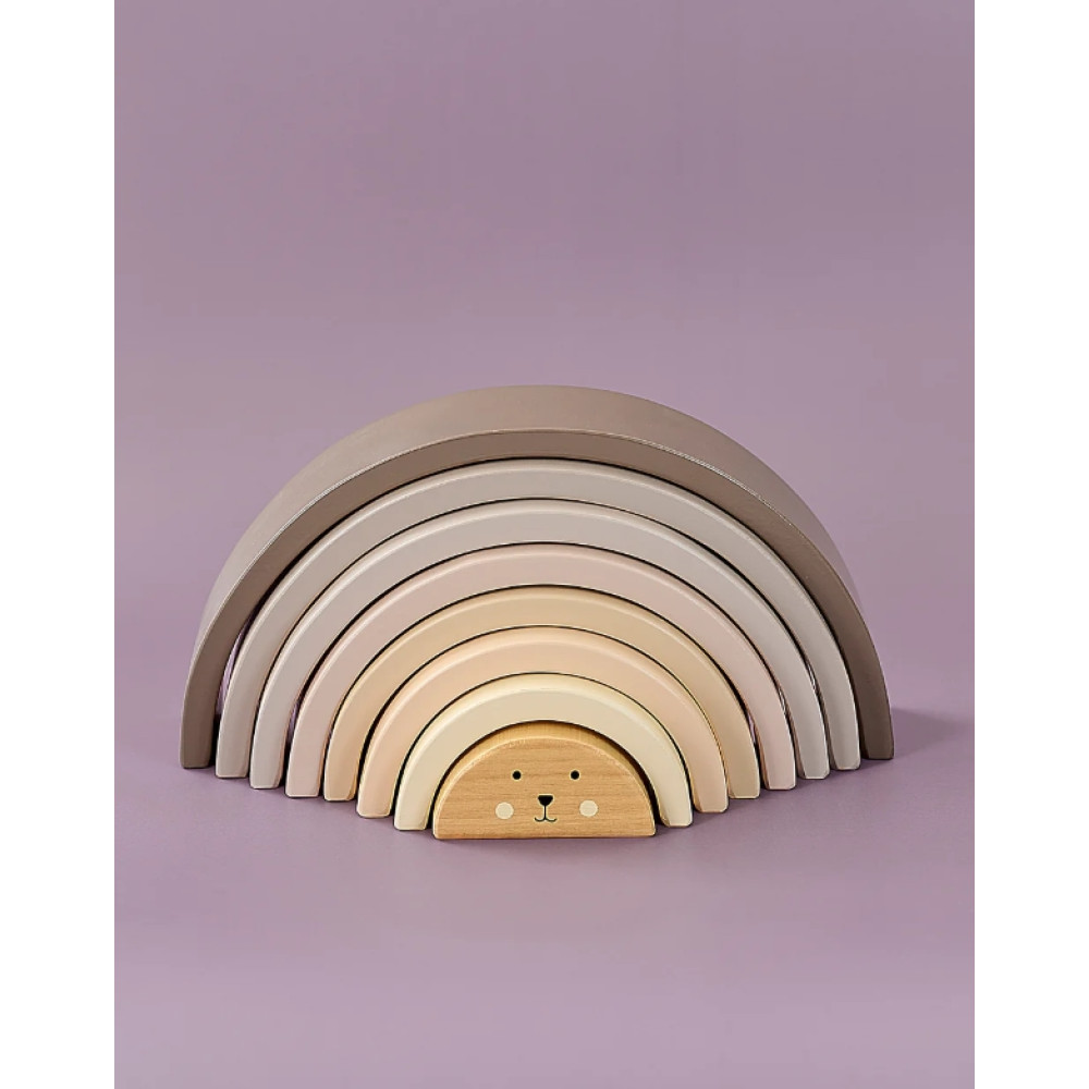 Jabadabado Ξύλινο Παιχνίδι Στοίβαξης Ουράνιο Τόξο