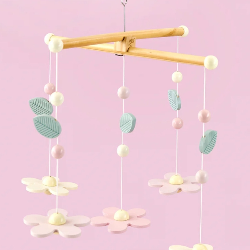 Jabadabado Ξύλινο Μόμπιλε Λουλουδάκια