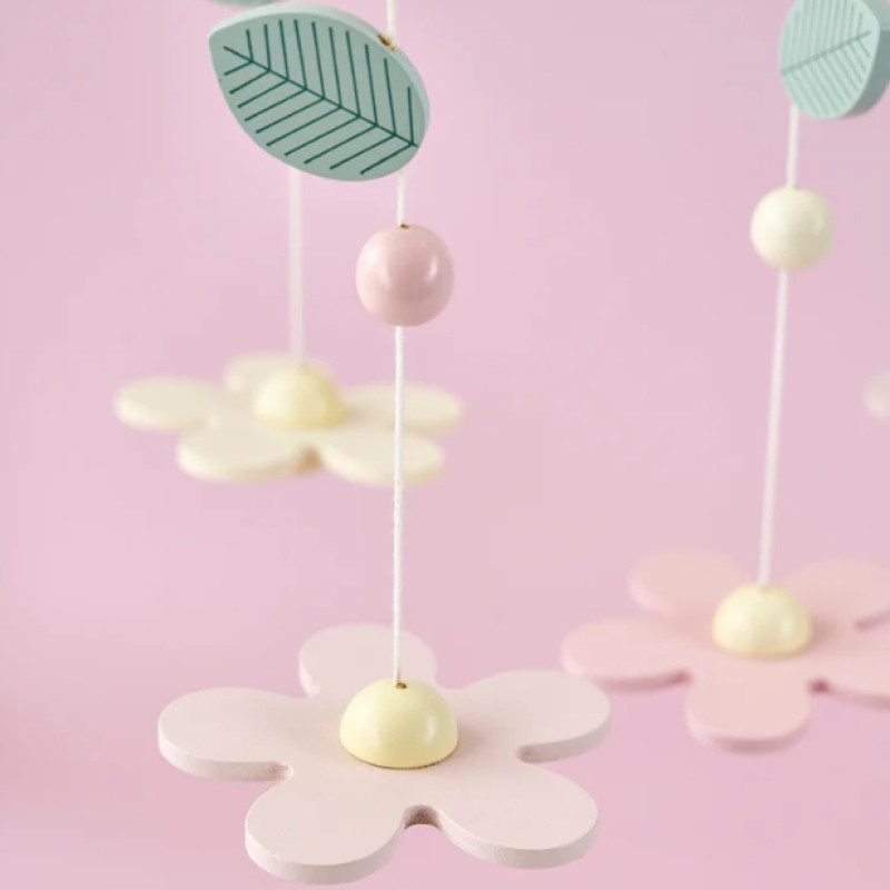 Jabadabado Ξύλινο Μόμπιλε Λουλουδάκια