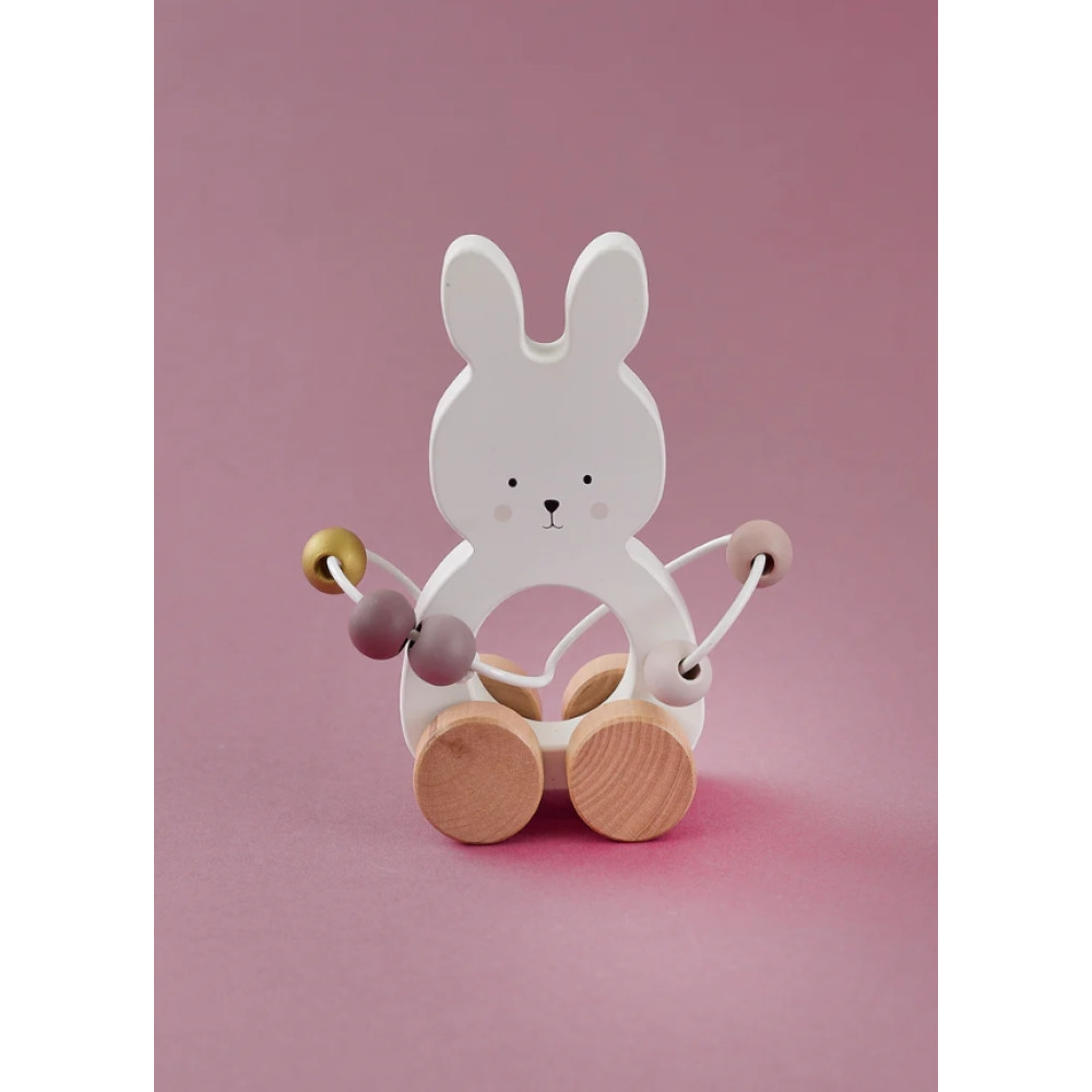 Jabadabado Ξύλινο Κουνελάκι Με Ροδάκια Και Άβακα