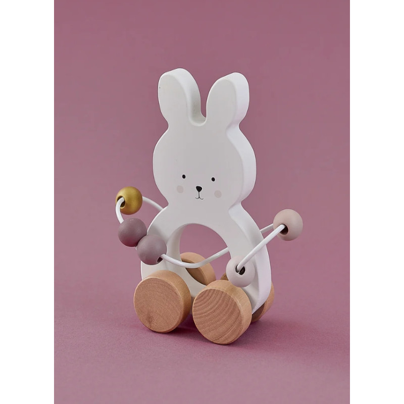 Jabadabado Ξύλινο Κουνελάκι Με Ροδάκια Και Άβακα