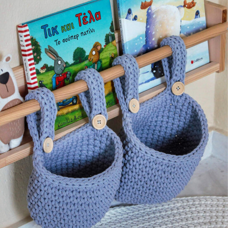 Little Moses Κρεμαστό Καλάθι Αποθήκευσης Pastel Blue Little Moses Κρεμαστό Καλάθι Αποθήκευσης Pastel Blue