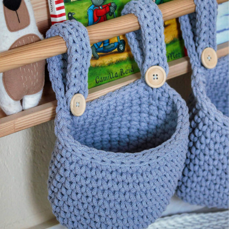 Little Moses Κρεμαστό Καλάθι Αποθήκευσης Pastel Blue Little Moses Κρεμαστό Καλάθι Αποθήκευσης Pastel Blue