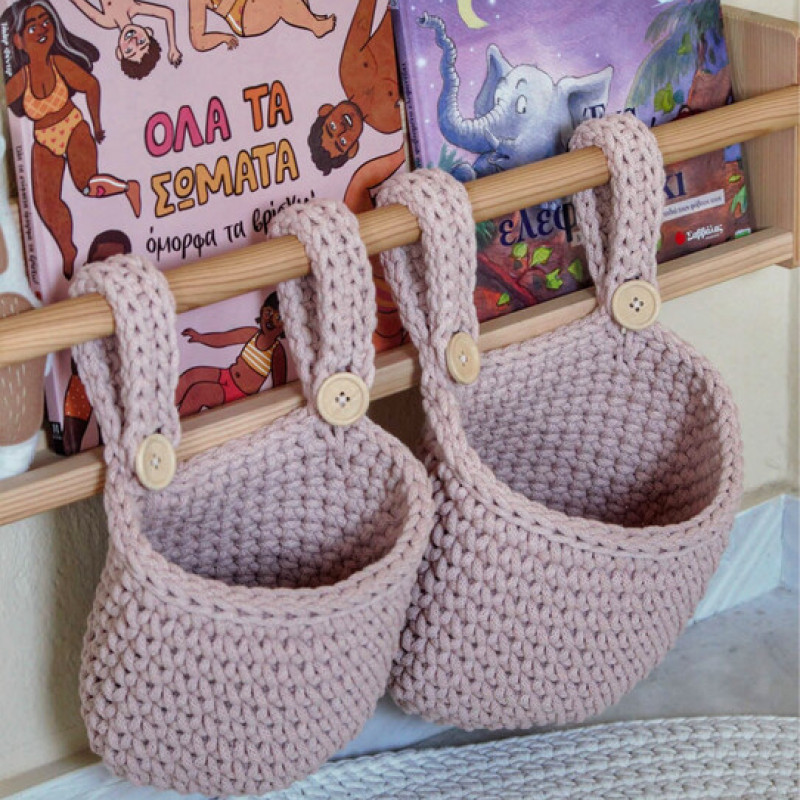 Little Moses Κρεμαστό Καλάθι Αποθήκευσης Pastel Pink Little Moses Κρεμαστό Καλάθι Αποθήκευσης Pastel Pink