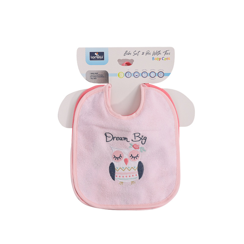 Lorelli Σαλιάρα Σετ 3 Τεμαχίων Με Κορδόνι GIRL Pink Lorelli Σαλιάρα Σετ 3 Τεμαχίων Με Κορδόνι GIRL Pink