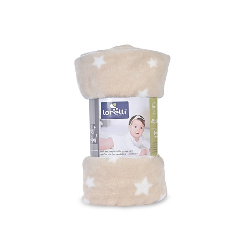 Lorelli Polar Απαλή Βρεφική Κουβέρτα Fleece 85x100cm Μπεζ Με Αστέρια Lorelli Polar Απαλή Βρεφική Κουβέρτα Fleece 85x100cm Μπεζ Με Αστέρια