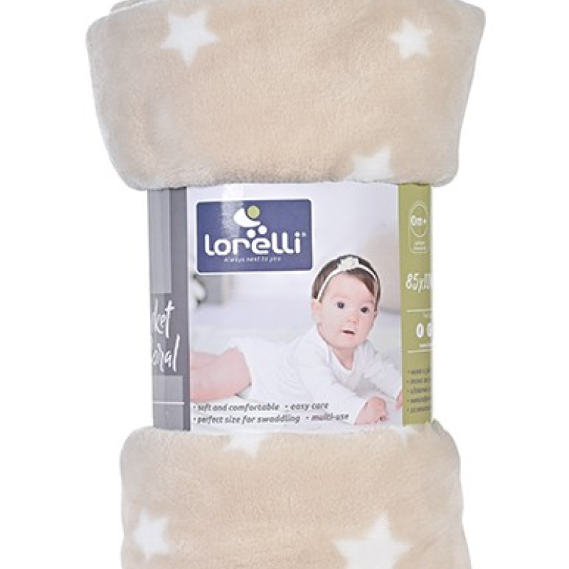 Lorelli Polar Απαλή Βρεφική Κουβέρτα Fleece 85x100cm Μπεζ Με Αστέρια Lorelli Polar Απαλή Βρεφική Κουβέρτα Fleece 85x100cm Μπεζ Με Αστέρια