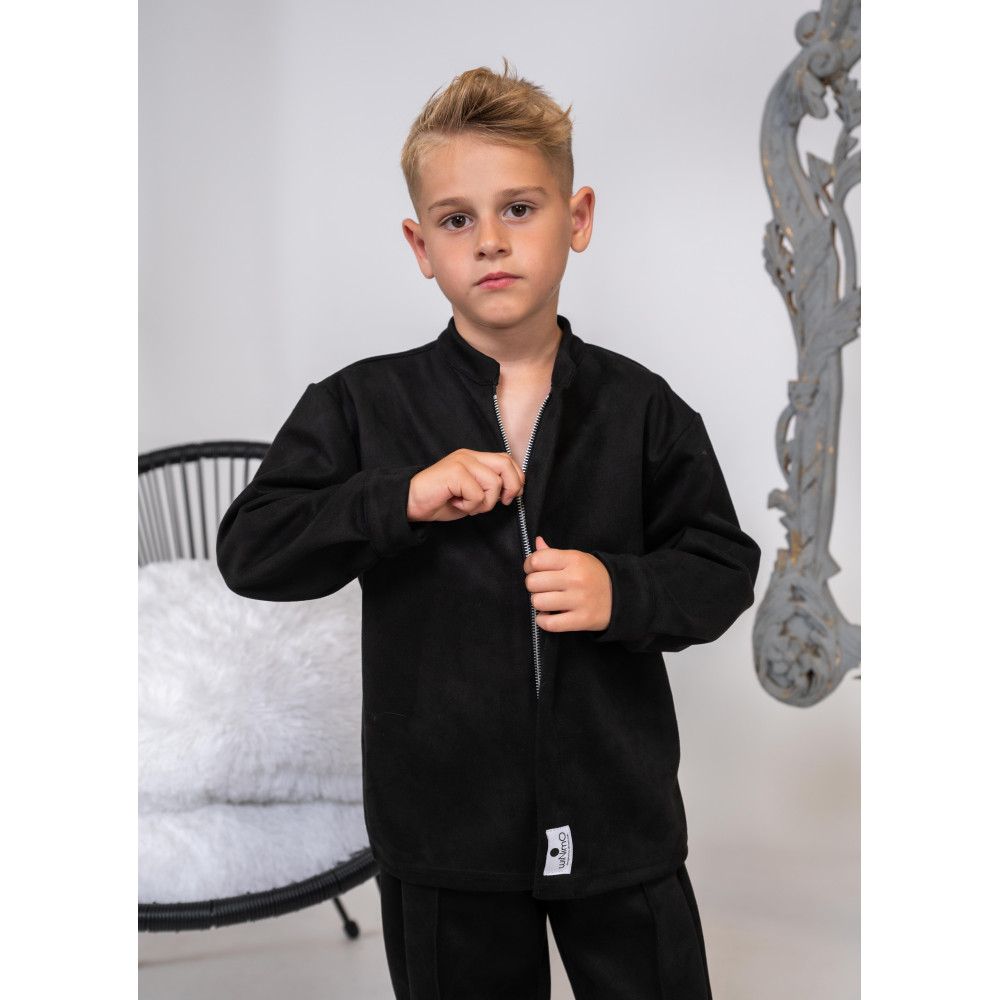 Minimo Σετ 2 Τεμαχίων Ζακέτα Μαο Μάυρη & Παντελόνι Μαύρο