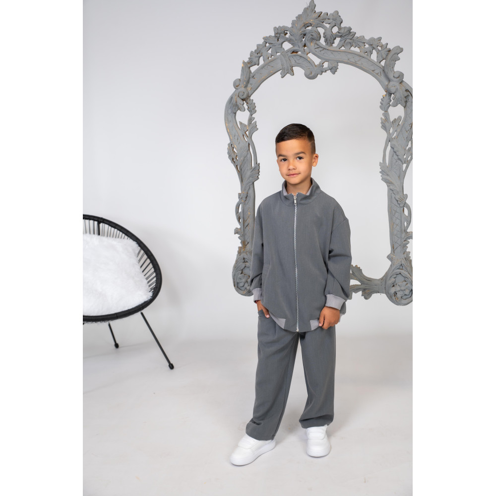 Minimo Σετ 2 Τεμαχίων Ζακέτα & Παντελόνι Γκρι