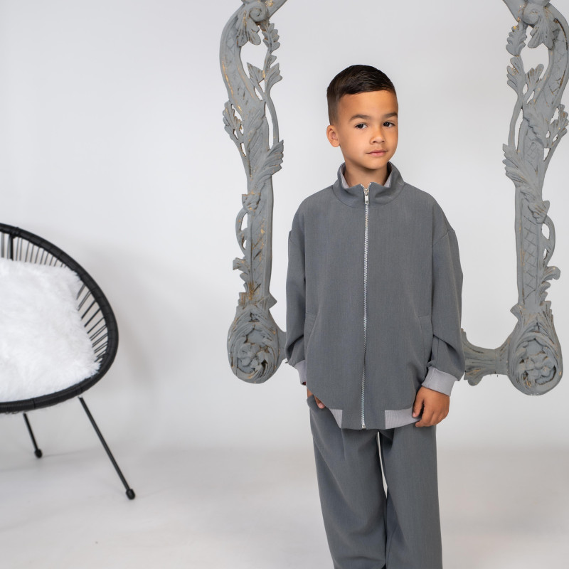 Minimo Σετ 2 Τεμαχίων Ζακέτα & Παντελόνι Γκρι