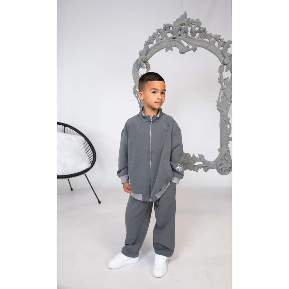 Minimo Σετ 2 Τεμαχίων Ζακέτα & Παντελόνι Γκρι