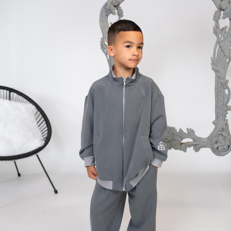 Minimo Σετ 2 Τεμαχίων Ζακέτα & Παντελόνι Γκρι