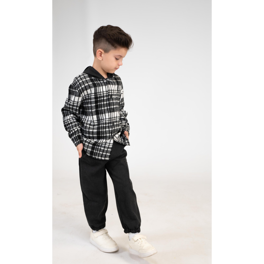 Minimo Σετ 2 Τεμαχίων Καρό Πουκάμισο & Υφασμάτινο Παντελόνι