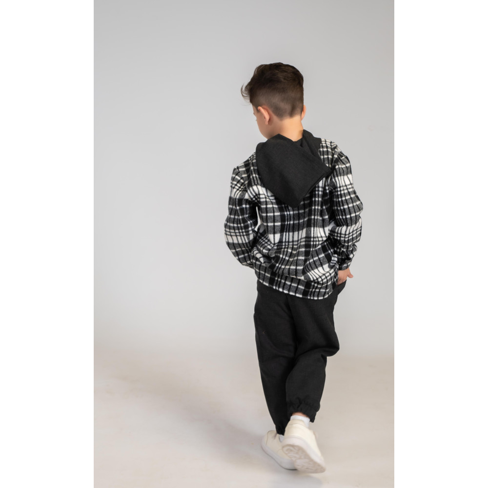 Minimo Σετ 2 Τεμαχίων Καρό Πουκάμισο & Υφασμάτινο Παντελόνι