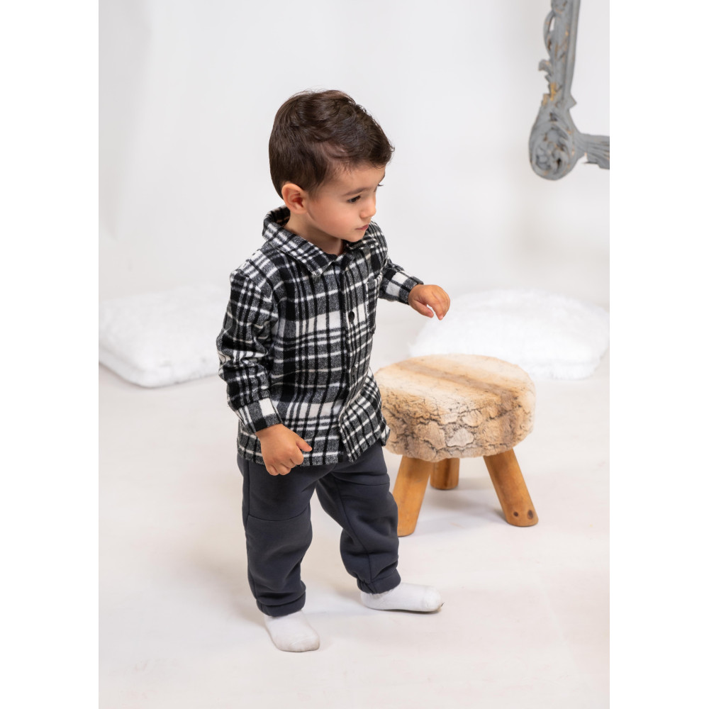 Minimo Βρεφικό Σετ 2 Τεμαχίων Καρό Πουκάμισο &  Παντελόνι