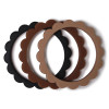 Σετ 3 Μασητικά Βραχιολάκια Σιλικόνης Flower Black-Natural-Caramel Σετ 3 Μασητικά Βραχιολάκια Σιλικόνης Flower Black-Natural-Caramel