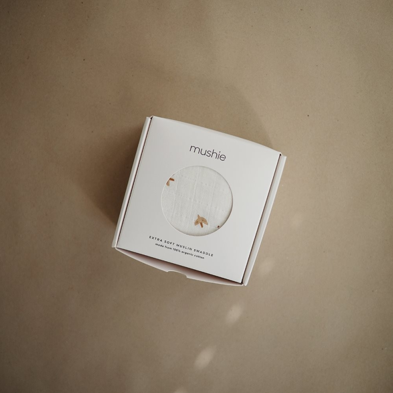 Mushie Πάνα Αγκαλιάς Μουσελίνας Caramel Polka Dots 120 x 120 cm