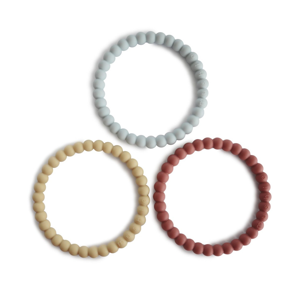 Σετ 3 Μασητικά Βραχιολάκια Σιλικόνης Pearl Mellow-Terracotta-Periwinkle Σετ 3 Μασητικά Βραχιολάκια Σιλικόνης Pearl Mellow-Terracotta-Periwinkle