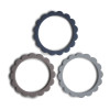 Σετ 3 Μασητικά Βραχιολάκια Σιλικόνης Flower Steel-Dove Gray-Stone Σετ 3 Μασητικά Βραχιολάκια Σιλικόνης Flower Steel-Dove Gray-Stone