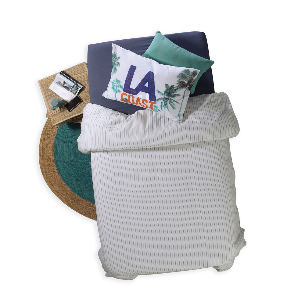 Nef-Nef La Coast Σετ Σεντόνια Μονά Βαμβακερά White/Blue 170x260cm 3τμχ Nef-Nef La Coast Σετ Σεντόνια Μονά Βαμβακερά White/Blue 170x260cm 3τμχ