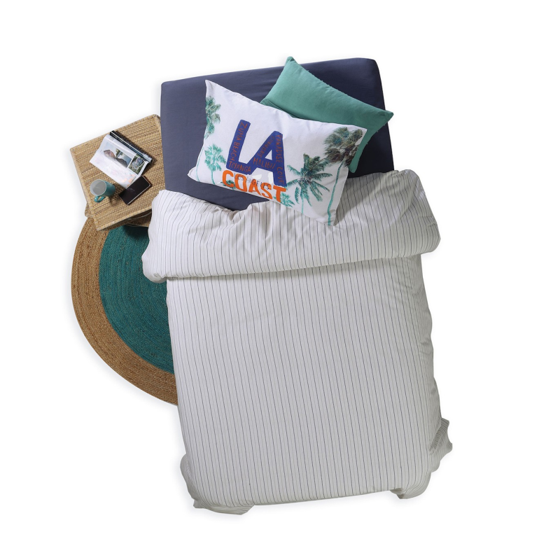 Nef-Nef La Coast Σετ Σεντόνια Μονά Βαμβακερά White/Blue 170x260cm 3τμχ Nef-Nef La Coast Σετ Σεντόνια Μονά Βαμβακερά White/Blue 170x260cm 3τμχ