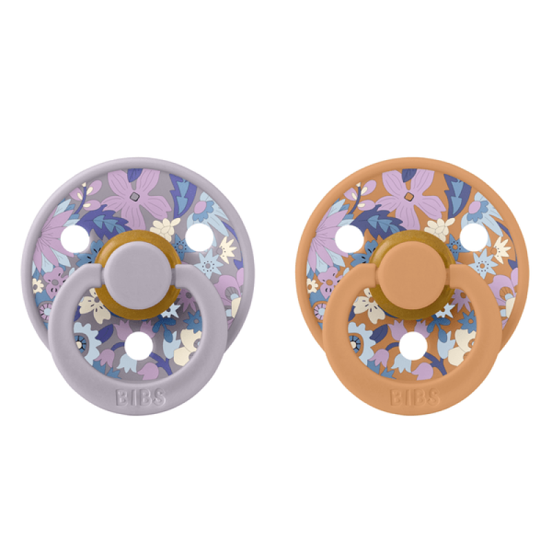 Bibs X Liberty Σετ Πιπίλες 2τμχ – June Blossom Pumpkin Mix – Στρογγυλή No2 Bibs X Liberty Σετ Πιπίλες 2τμχ – June Blossom Pumpkin Mix – Στρογγυλή No2