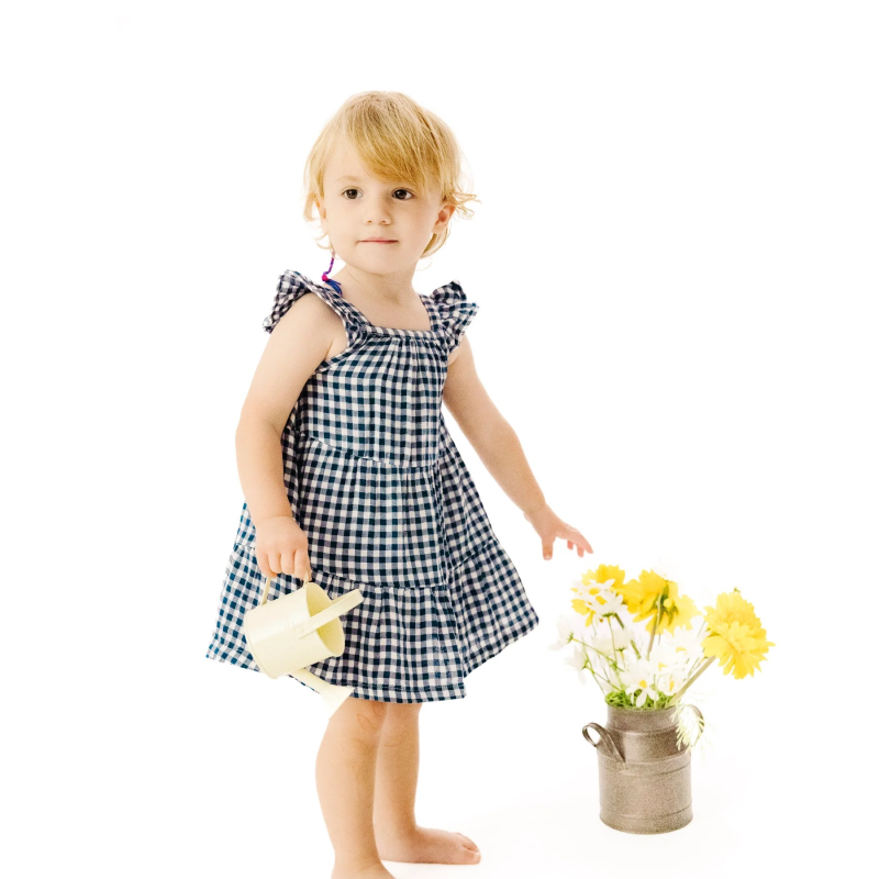 Φόρεμα Twirl Από Μουσελίνα-Navy Gingham Φόρεμα Twirl Από Μουσελίνα-Navy Gingham