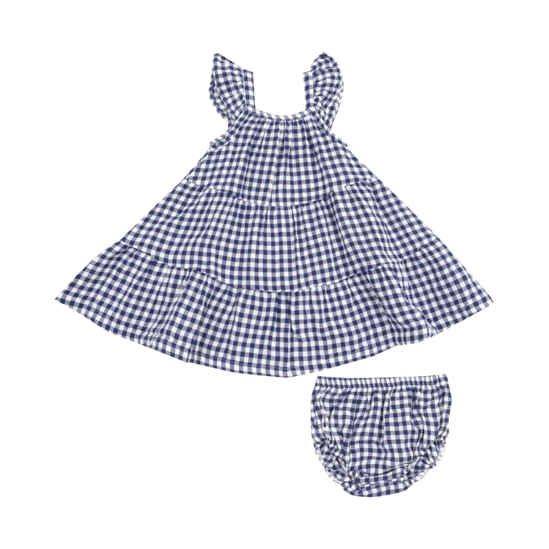 Φόρεμα Twirl Από Μουσελίνα-Navy Gingham Φόρεμα Twirl Από Μουσελίνα-Navy Gingham