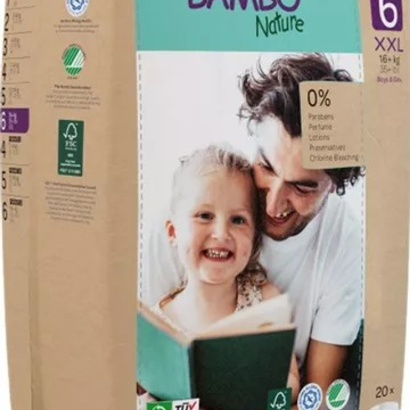 Bambo Nature Eco Friendly Πάνες Με Αυτοκόλλητο No6 Για 16+ Kg 20Τμχ Bambo Nature Eco Friendly Πάνες Με Αυτοκόλλητο No6 Για 16+ Kg 20Τμχ