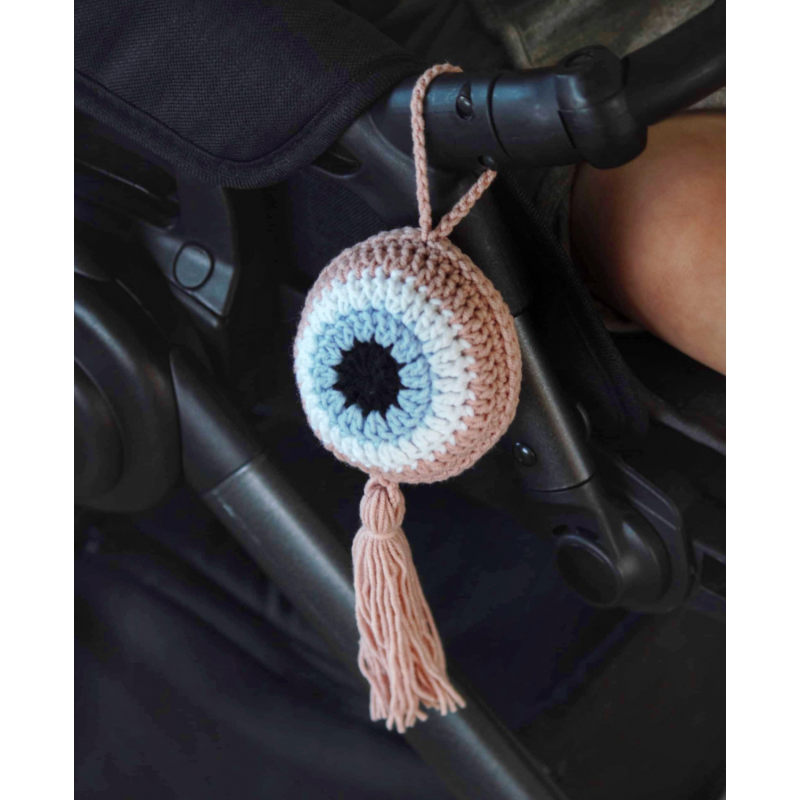 Πλεκτό Ματάκι Για Το Καρότσι - Powder Pink 